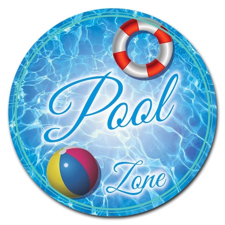 Pool Zone Circle Corrugated Plastic Sign